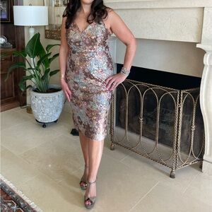 Bronx and Banco Xena Sequin Floral Shift Dress